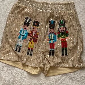 Women’s, size Medium, sequined Nutcracker shorts. Like new.
